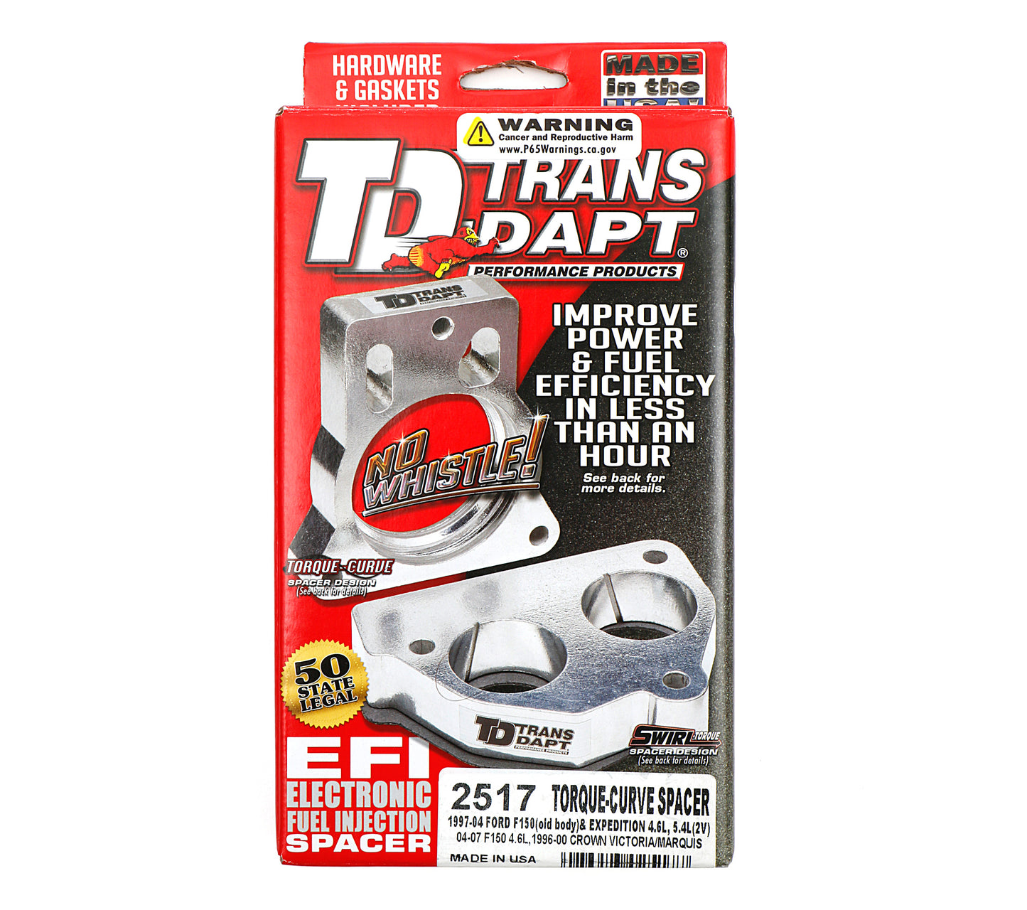 Trans-Dapt Performance 1997-04 Ford F150 (Old Body) Or Expedition With 4.6L Or 5.4L (2V).- Torque-Curve Mpfi Spacer 2517