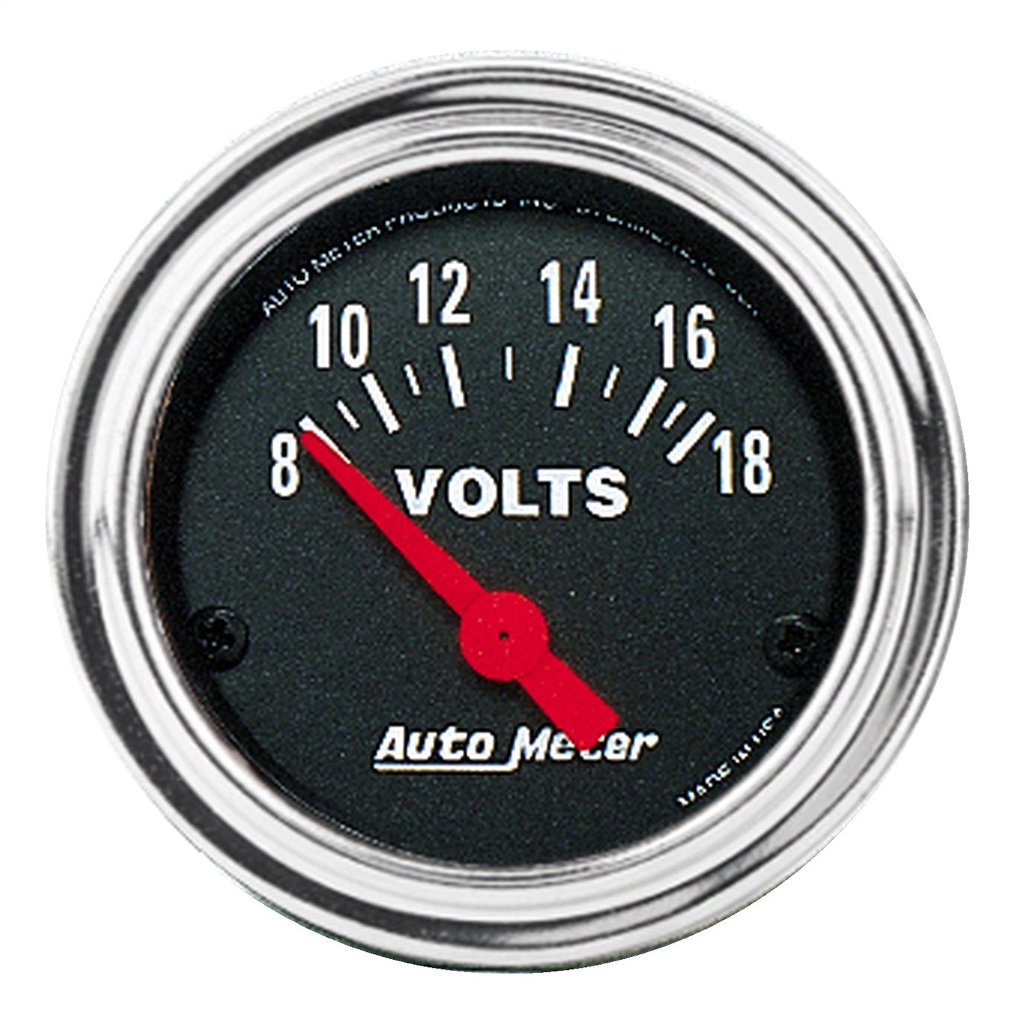 AutoMeter 2-1/16 in. VOLTMETER 8-18V TRADITIONAL CHROME 2592