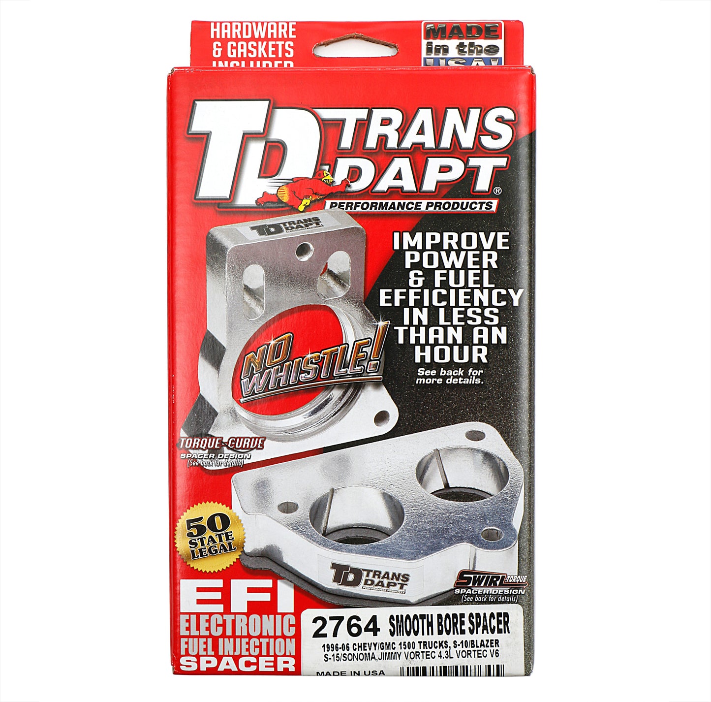 Trans-Dapt Performance 1996-2006 Chevrolet/Gmc Trucks S10 And Blazer S15 And Jimmy Sonoma With 4.3L- Smooth-Bore Mpfi Spacer 2764