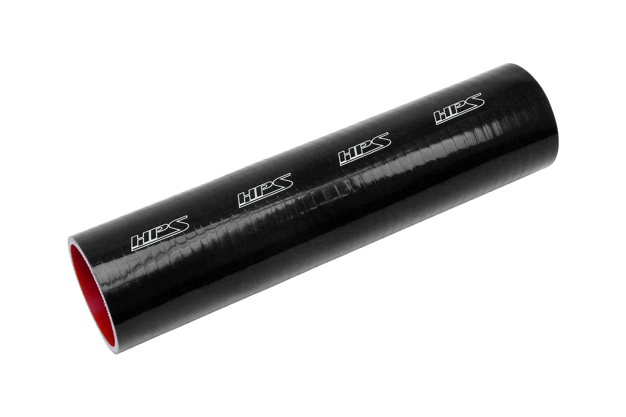 HPS Performance Silicone Coupler Hose High Temp 4-ply Reinforced 2" ID 1 Foot Long Black HTST-200-BLK