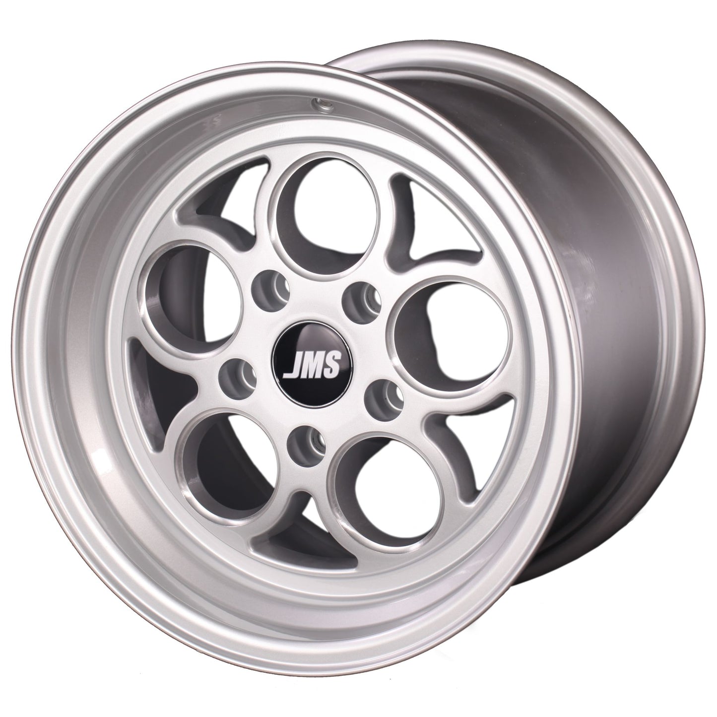 JMS Savage Series Race Wheels - Silver Clear w/ Diamond Cut; 17 inch X 4.5 inch Front Wheel w/ Lug Nuts - Fits 1994-2021 Mustang GT V6 2.3L and 2007-2012 Shelby GT500 S1745175FS