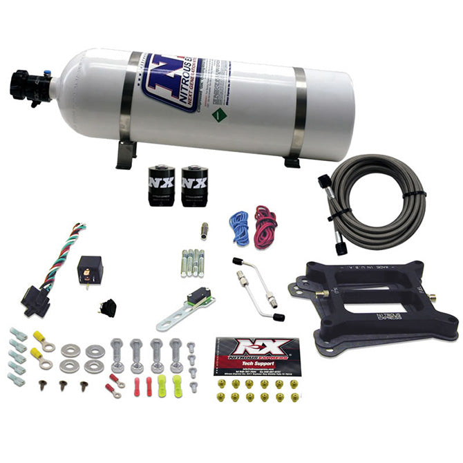 Nitrous Express 4150 4-BBL/ALCOHOL (50-100-150-200-250-300HP) WITH 15LB BOTTLE NX-30045-15