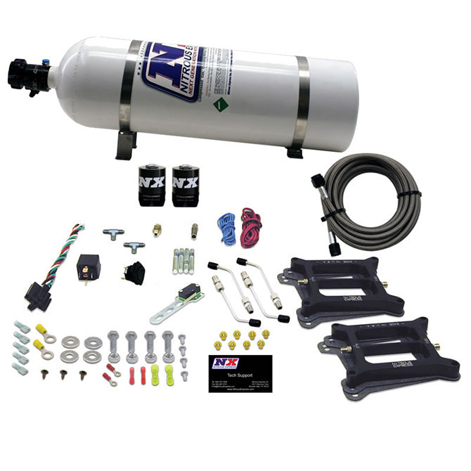 Nitrous Express DUAL/4150/GASOLINE (50-100-150-200-250-300HP) WITH 15LB BOTTLE NX-30240-15