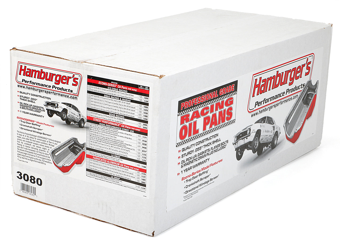 HAMBURGER'S PERFORMANCE PRODUCTS ECONO-SERIES OIL PAN; FORD (289-302W) 1979 OR LATER- ROAD RACING; 7 QTS.; WET SUMP 3080