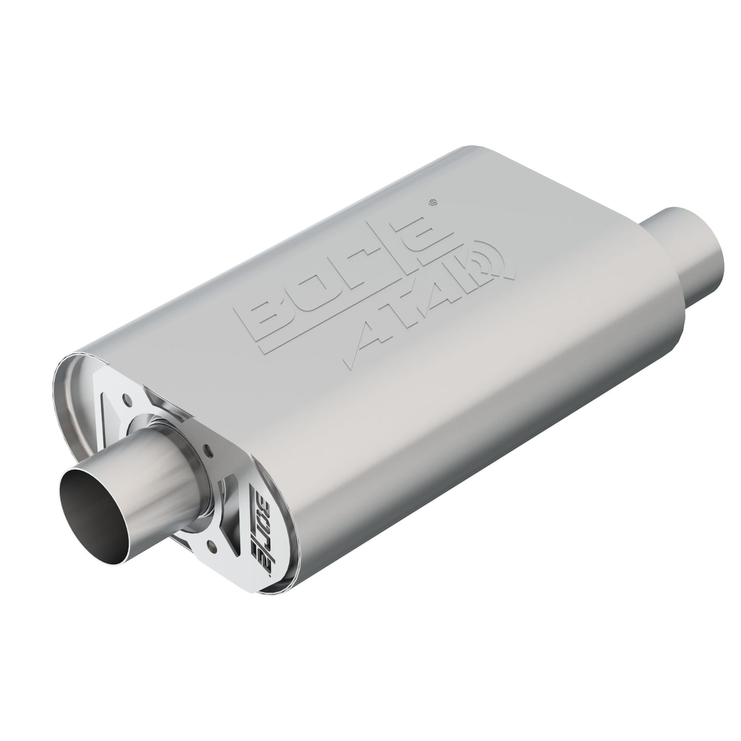 Borla CrateMuffler Muffler Chevrolet Small Block 350/ 383/ 406 CID V8 High Output 2.5in Offset Inlet/ 2.5in Center Outlet ATAK 400820