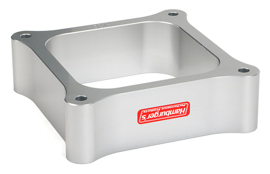 HAMBURGER'S PERFORMANCE PRODUCTS OPEN PLENUM CARBURETOR SPACER- HOLLEY DOMINATOR; 2 IN. TALL- BILLET ALUMINUM 3214