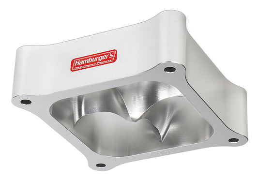 HAMBURGER'S PERFORMANCE PRODUCTS TORQUE-FLOW CARBURETOR SPACER- HOLLEY DDOMINATOR- PORTED; 2 IN. TALL- BILLET ALUMINUM 3215