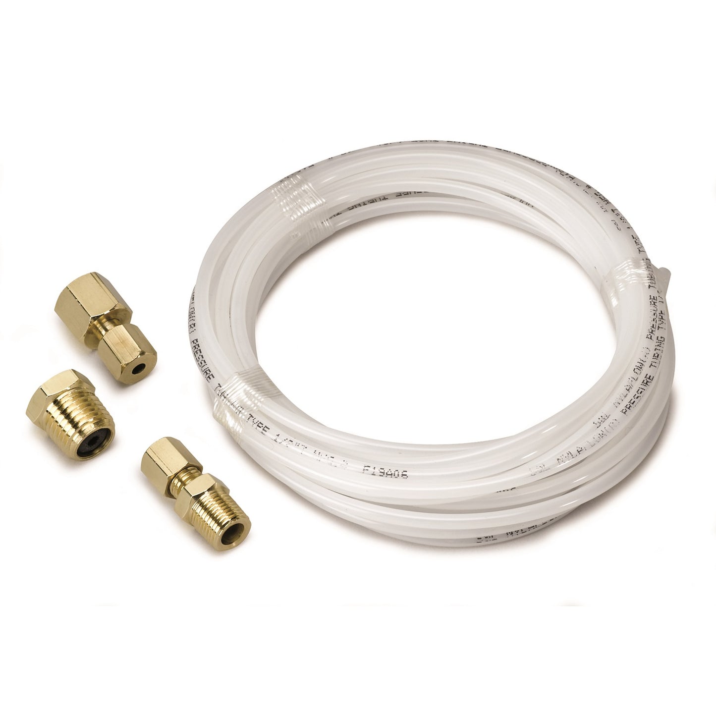 AutoMeter TUBING NYLON 1/8 in. 12FT. LENGTH INCL. 1/8 in. NPTF BRASS COMPRESSION FITTINGS 3226