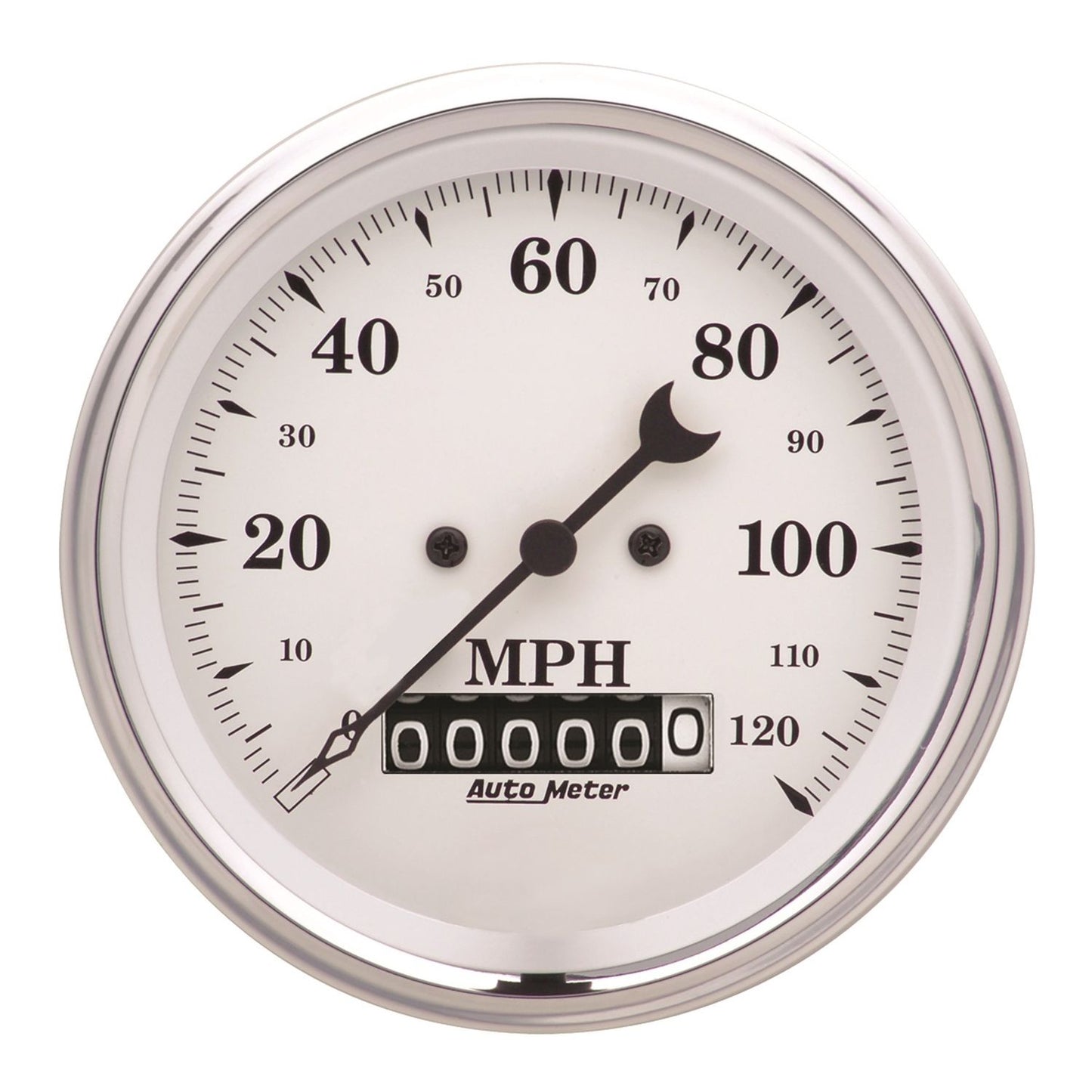 AutoMeter 3-3/8 in. SPEEDOMETER 0-120 MPH OLD-TYME WHITE 1679
