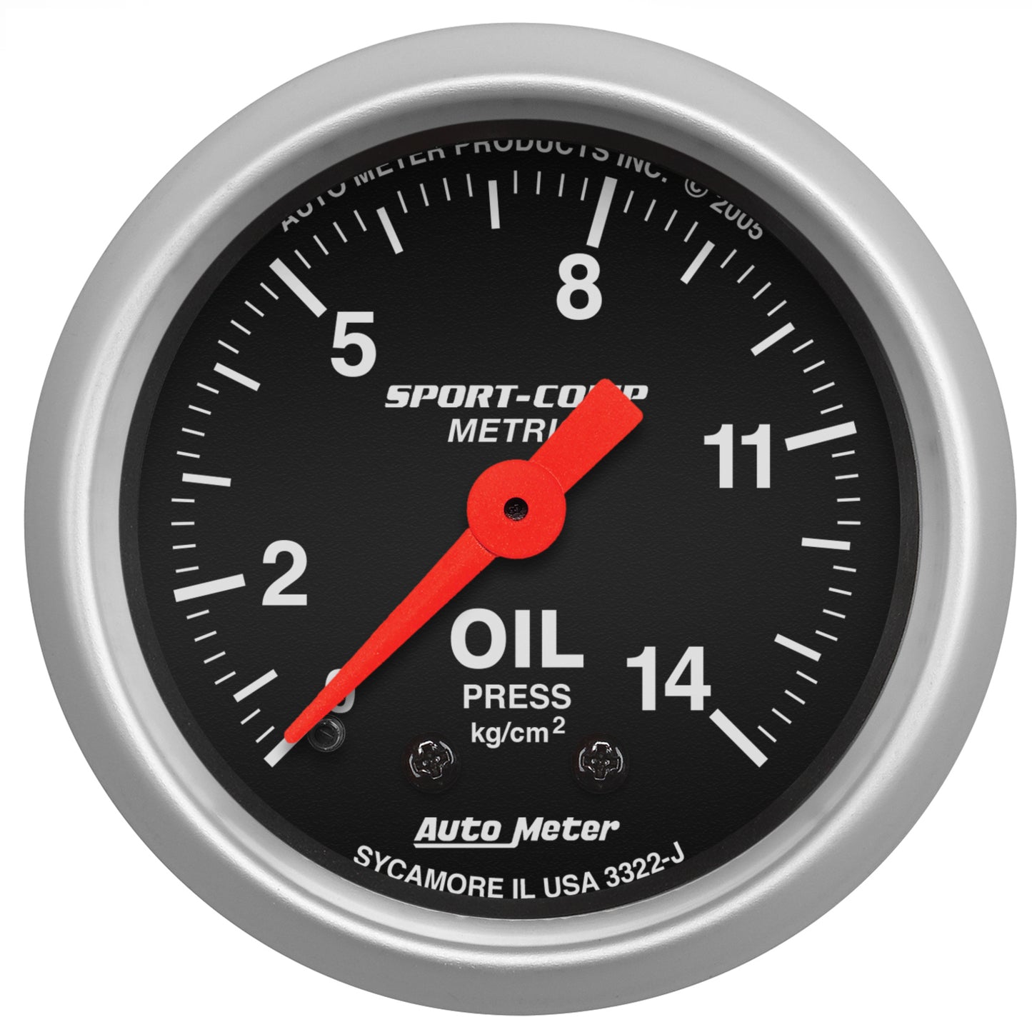 AutoMeter 2-1/16 in. OIL PRESSURE 0-14 KG/CM2 SPORT-COMP 3322-J