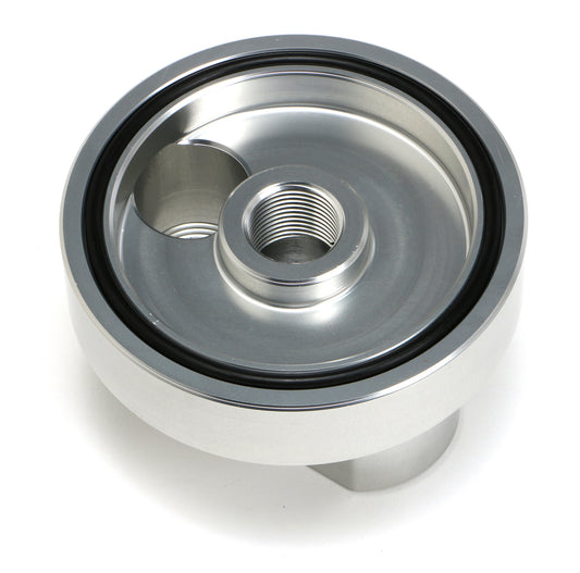 HAMBURGER'S PERFORMANCE PRODUCTS SPIN-ON BYPASS ADAPTER; CHEVY V6 4 CYLINDER; 18MMX1.5 FILTER THREADS; -12AN PORTS- BILLET ALUMINUM 3322