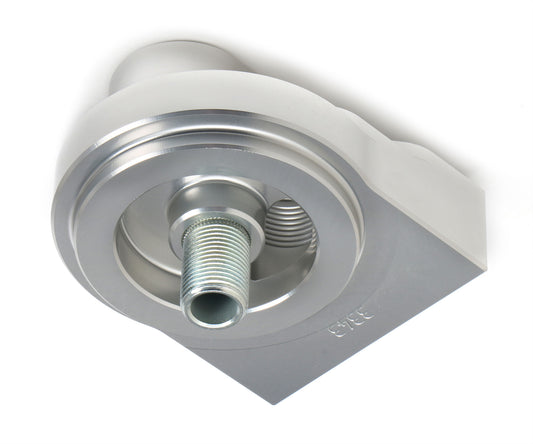 HAMBURGER'S PERFORMANCE PRODUCTS LOW-PROFILE SINGLE REMOTE OIL FILTER RELOCATION BASE; PH8A (OR EQUIV); -12AN PORTS- BILLET ALUMINUM 3343