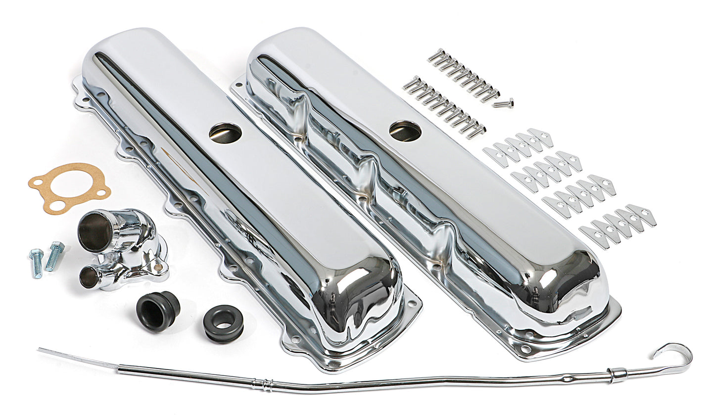 Trans-Dapt Performance Olds And Pontiac Engine Dress-Up Kit; Center Pcv Valve Covers; Olds 330-455 Or Pontiac 403- Chrome 3381