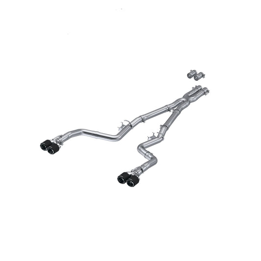 MBRP Exhaust 3in. Cat Back; Dual Rear; Quad Tips S71143CF