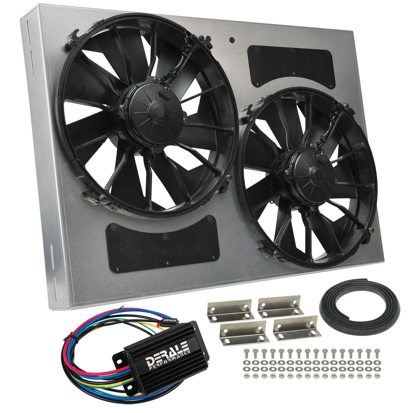 Derale Powerpack - High Output Dual 12" RAD Fan/Aluminum Shroud w/ PWM Controller 66842
