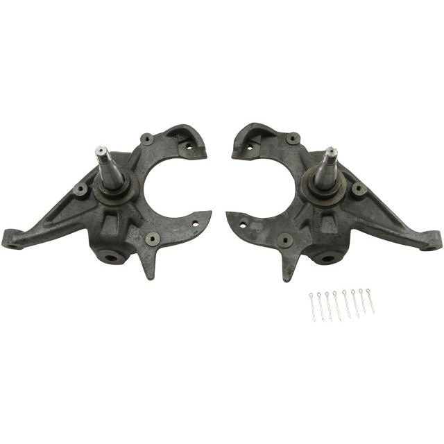 BELLTECH 2100 DROP SPINDLE SET 2 in. Drop Spindle Set 1982-2004 Chevrolet S10/S15 (All Cabs) 4&6 cyl.) 83-97 Chevrolet Blazer/Jimmy 96-00 Isuzu Hombre 2 in. Drop Spindle