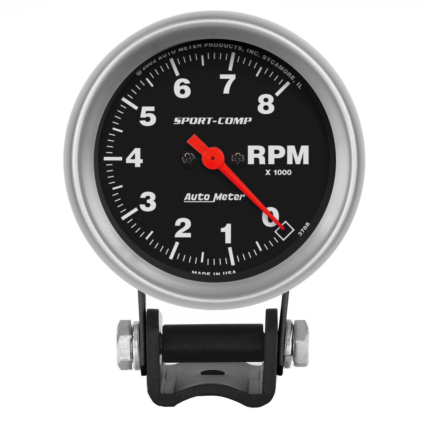 AutoMeter 2-5/8 in. PEDESTAL TACHOMETER 0-8000 RPM SPORT-COMP 3708