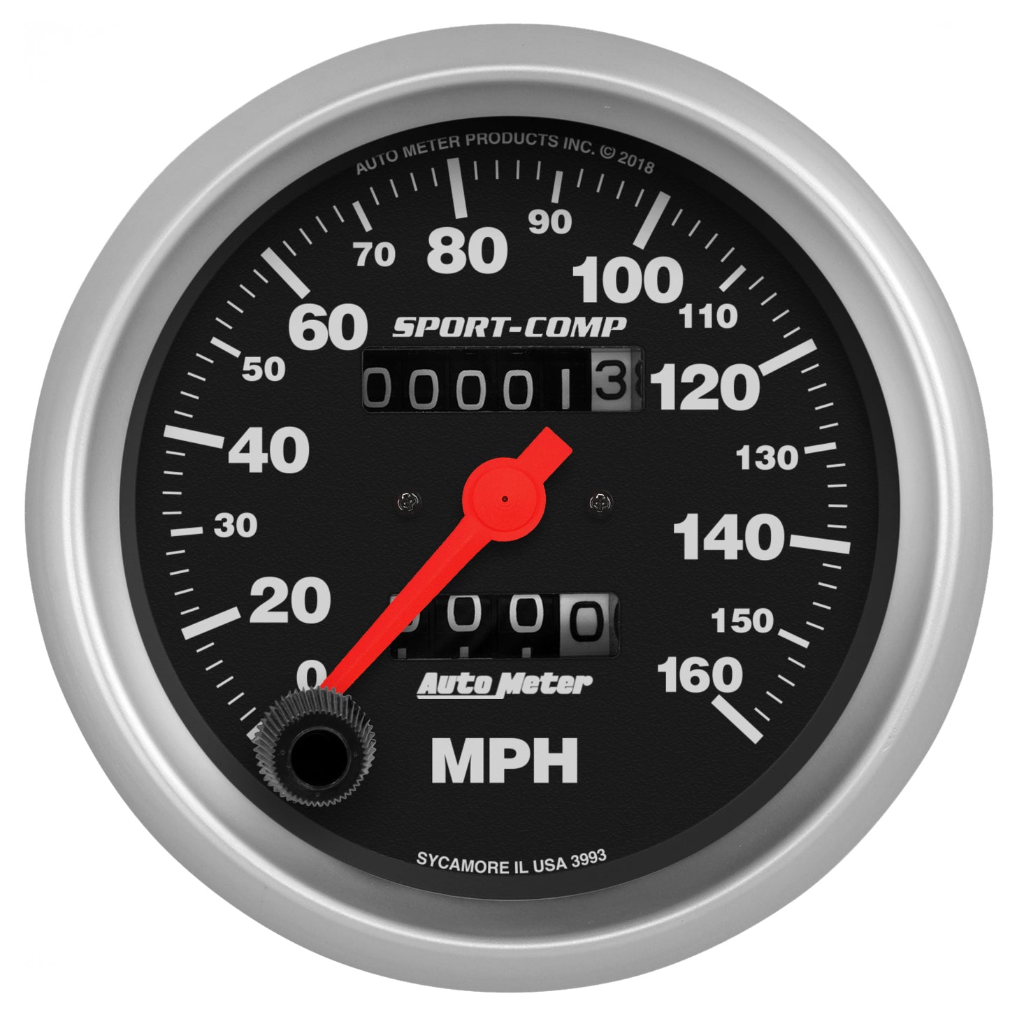 AutoMeter 3-3/8 in. SPEEDOMETER 0-160 MPH SPORT-COMP 3993
