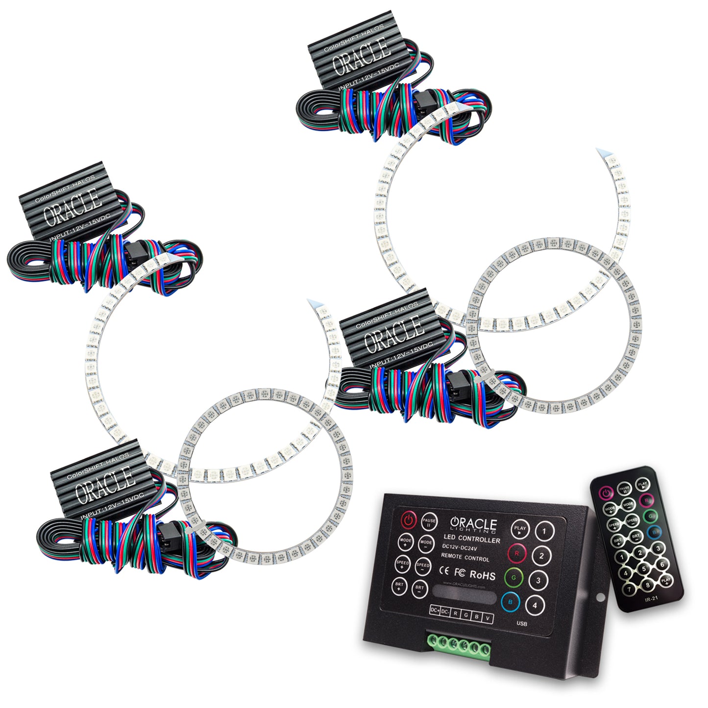 Oracle Lighting 3999-333 - BMW 3 Series 2006-2011 ORACLE ColorSHIFT Halo Kit - Projector