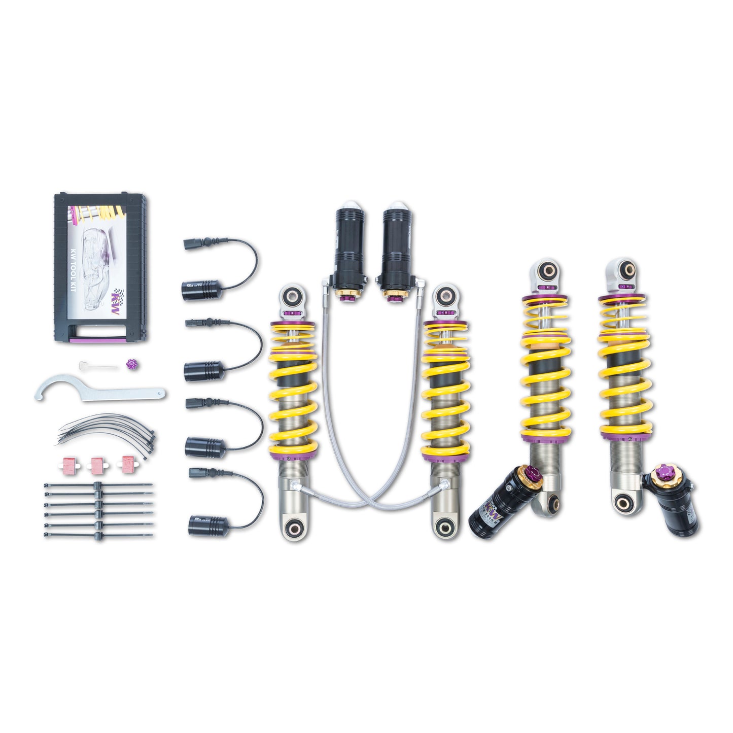 KW Suspensions 3A711005 KW V4 Coilover Kit Bundle - Audi R8 V10 Lamborghini Gallardo LP 560-4; with magnetic ride