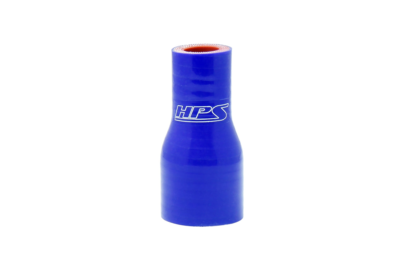HPS Performance Silicone Reducer Hose High Temp 4-ply Reinforced 1-1/8" - 2" ID 3" Long Blue HTSR-112-200-BLUE