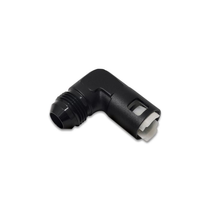 Vibrant Performance - 16920 - 90 Degree Male AN Quick Disconnect EFI Adapter AN Size:-6; EFI Line Size: 5/16 in.