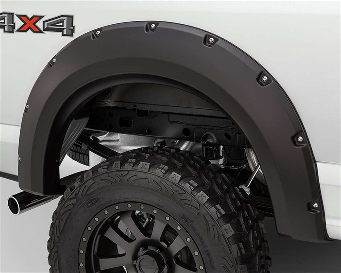 Bushwacker 40098-02 Black Max Coverage Pocket/Rivet Style Smooth Finish Rear Fender Flares For 2019 Chevrolet Silverado 1500 LD 2014-2018 Silverado 1500 2015-2019 Silverado 2500 HD/3500 HD (Excludes Dually); Fits 78.8/97.8 In. Bed