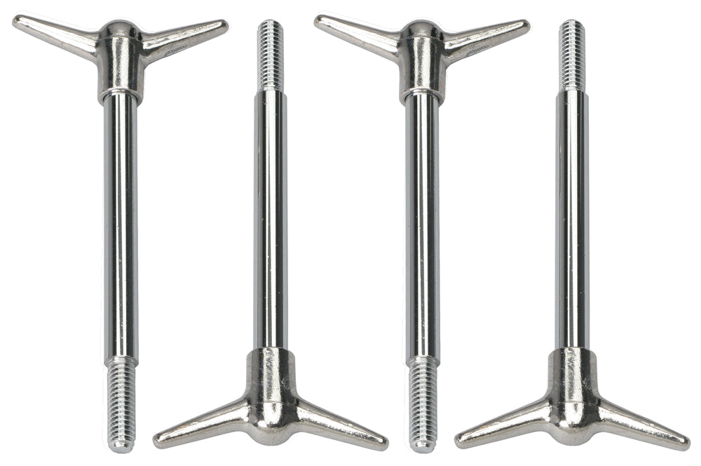 Trans-Dapt Performance 5/16 In.-18 X 3-1/2 In. Tall Wing-Style Valve Cover Fasteners; 2-Piece Design- Chrome 4138