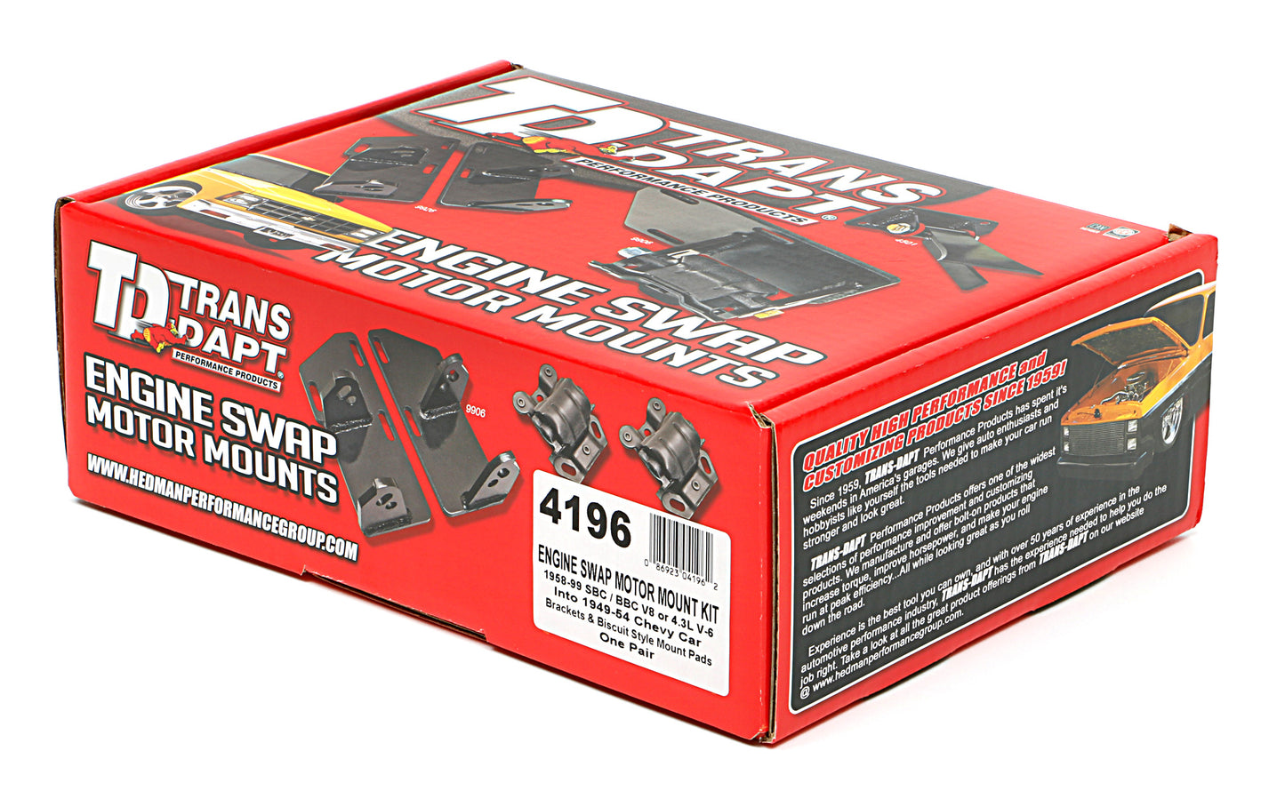 Trans-Dapt Performance Chevy V8 (1958 Or Later) Into 1949-54 Chevy Passenger Car- Motor Mount Kit 4196