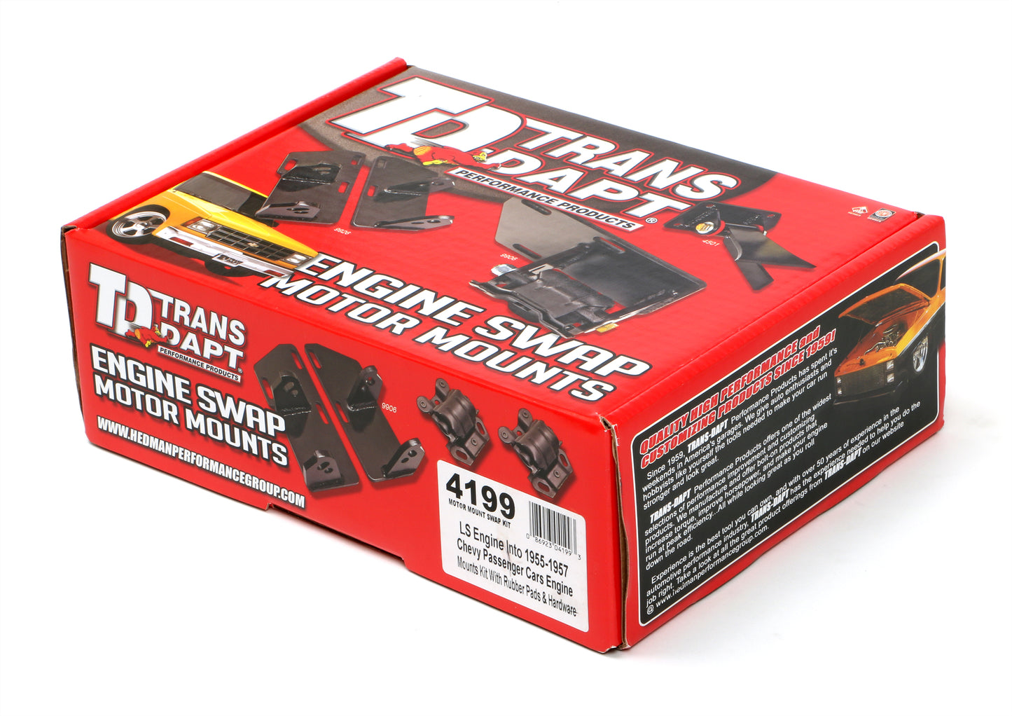Trans-Dapt Performance 55-57 Chevy (Tri-5) Ls Engine Swap Mount Kit With Rubber Mount Pads 4199