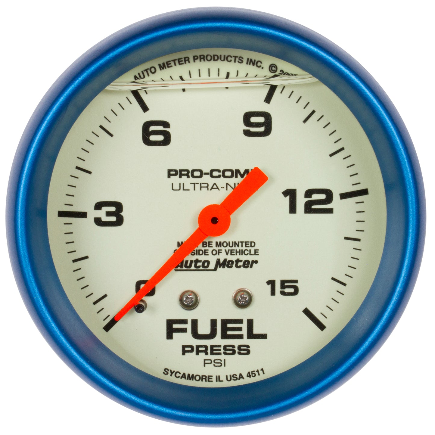 AutoMeter 2-5/8 in. FUEL PRESSURE 0-15 PSI LIQUID FILLED ULTRA-NITE 4211