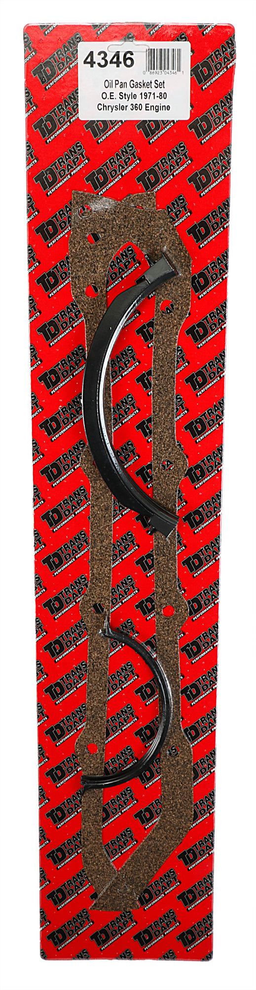 Trans-Dapt Performance 1971-80 Chrysler 360 Oem Style Replacement Oil Pan Gasket- Cork Rails And Rubber End Seals 4346