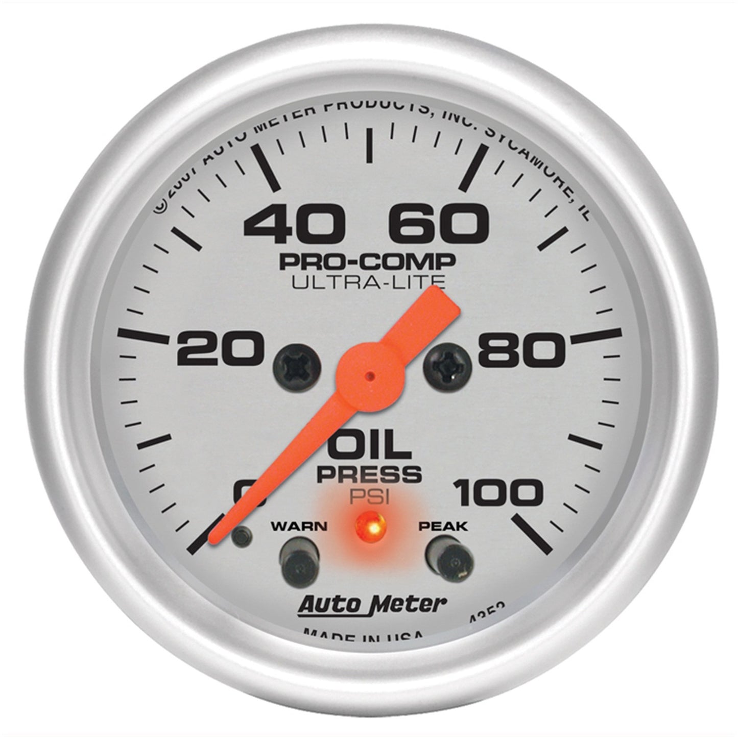 AutoMeter 2-1/16 in. OIL PRESSURE 0-100 PSI ULTRA-LITE 4352