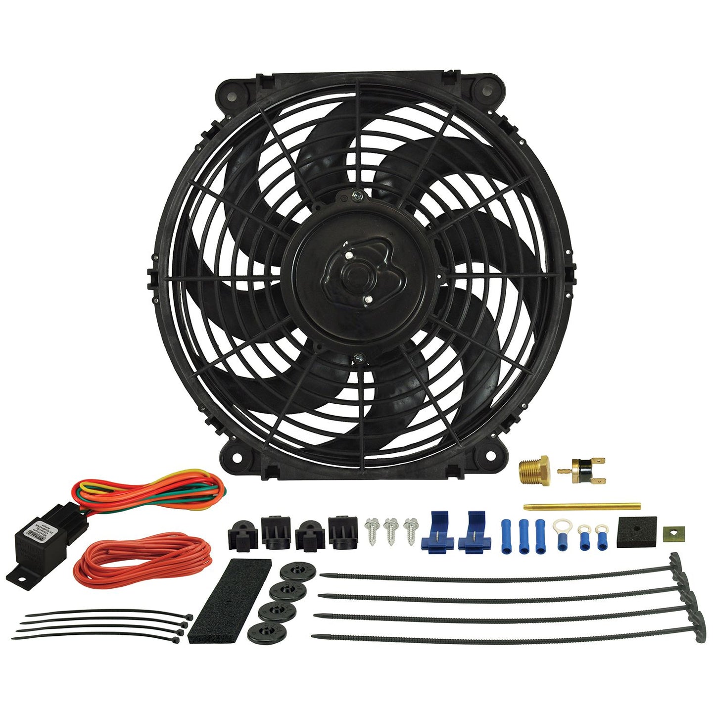 Derale 12" Tornado Electric Fan & 180 DegreeF Dual Probe Fan Controller Kit 16012