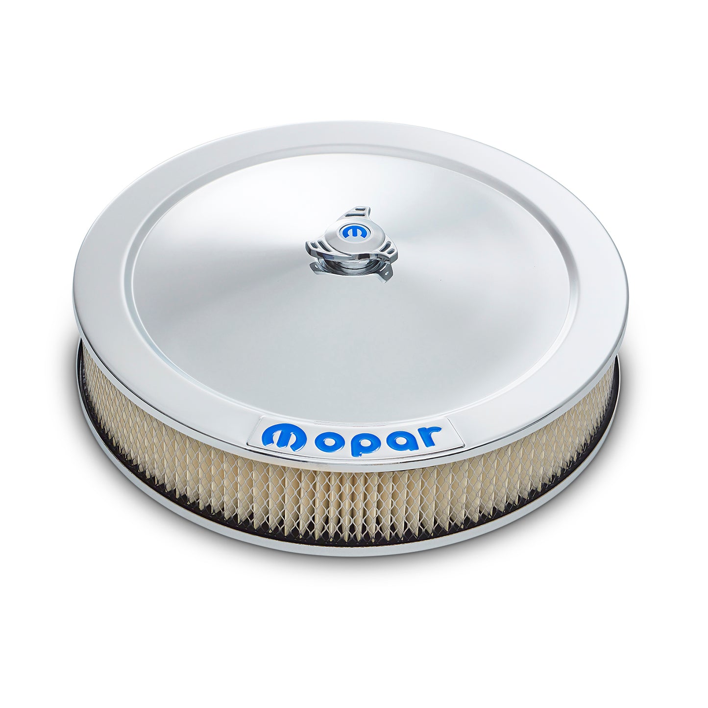Proform Carburetor Air Cleaner Kit; 14 Inch Diameter; Blue MOPAR Emblem; Chrome 440-906