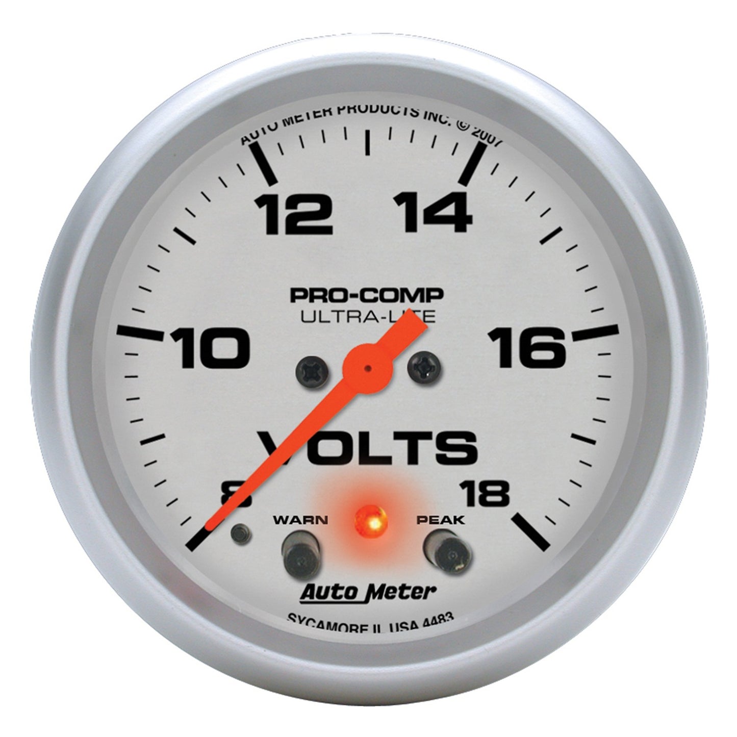 AutoMeter 2-5/8 in. VOLTMETER 8-18V ULTRA-LITE 4483