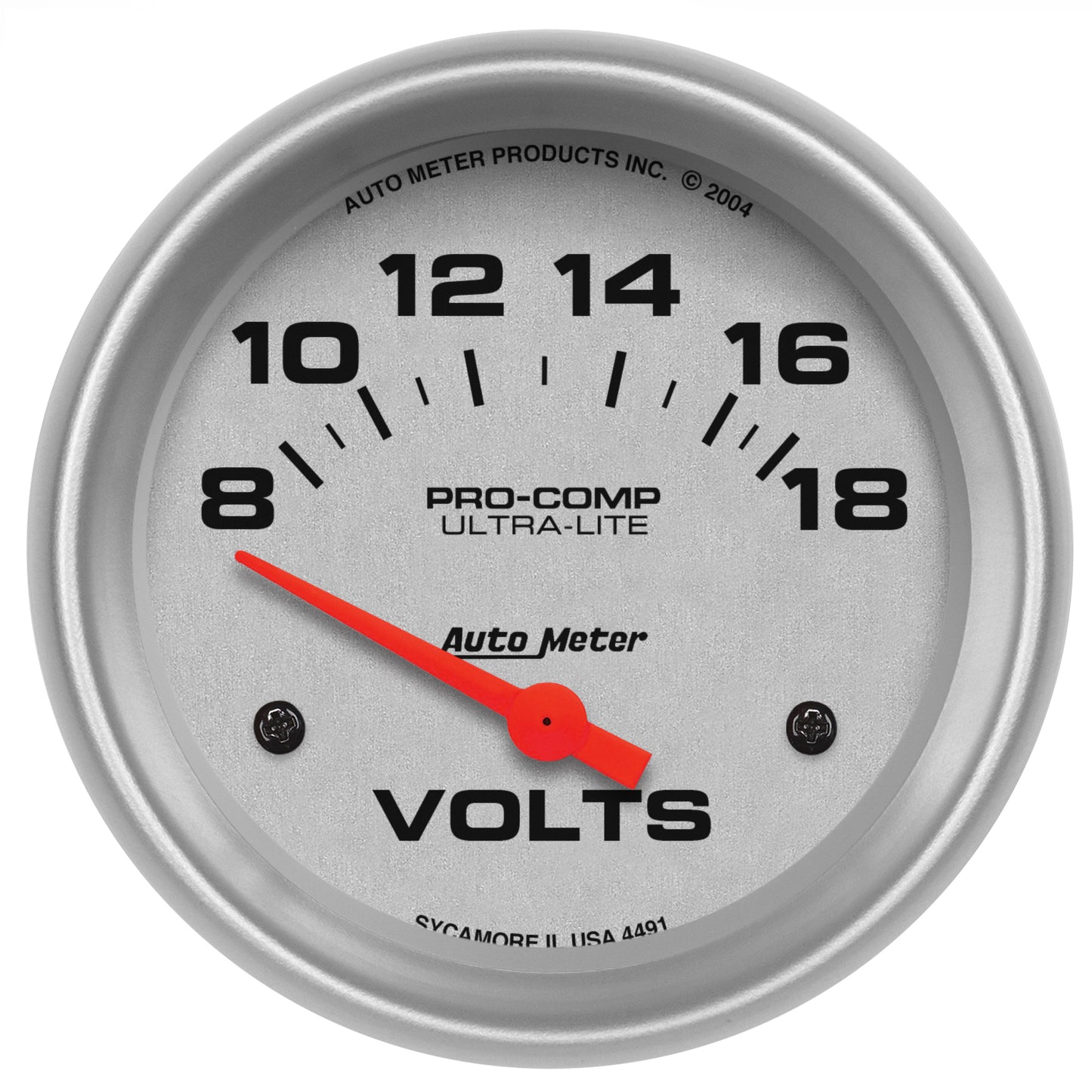 AutoMeter 2-5/8 in. VOLTMETER 8-18V ULTRA-LITE 4491