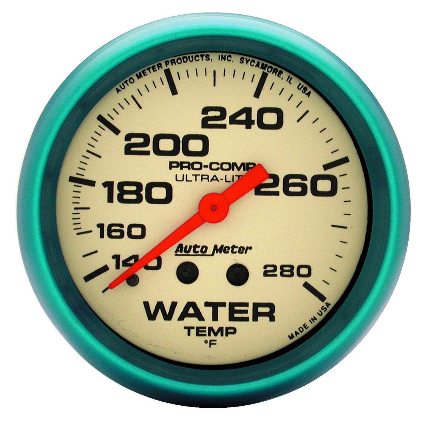 AutoMeter 2-5/8 in. WATER TEMPERATURE 140-280 Fahrenheit ULTRA-NITE 4535