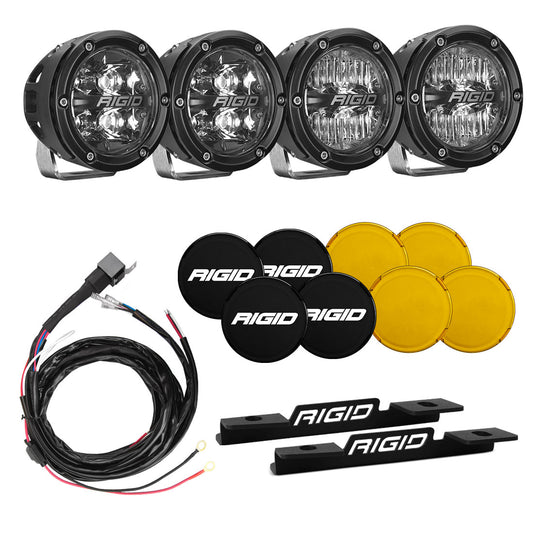 RIGID Industries 2021 Bronco A-Pillar Light Kit with a set of 360 Spot and a set 360 Drive Lights 46722