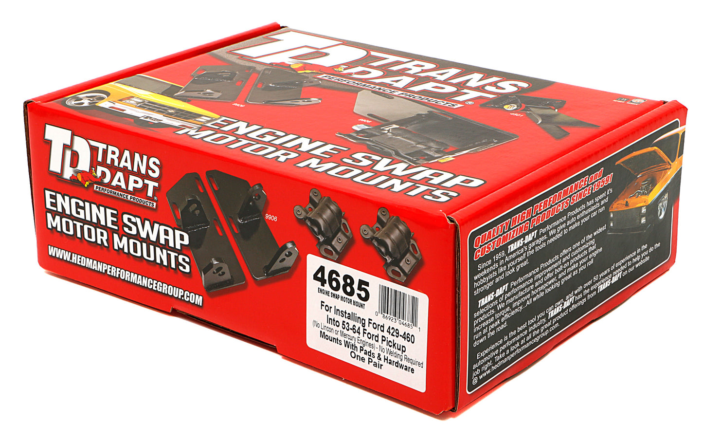 Trans-Dapt Performance Ford 429-460 Into 1953-64 Ford Pickup- Motor Mount Kit 4685