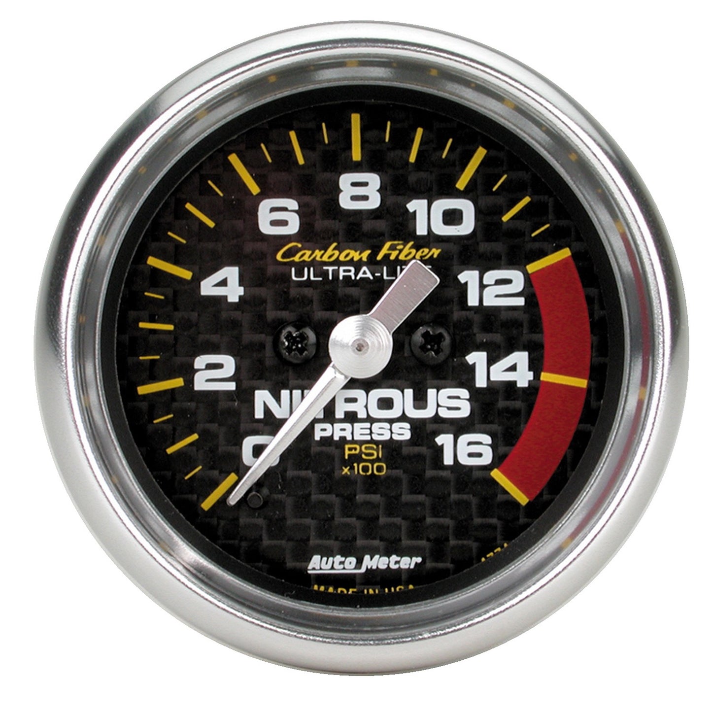 AutoMeter 2-1/16 in. NITROUS PRESSURE 0-1600 PSI CARBON FIBER 4774