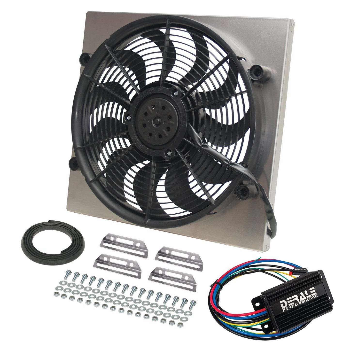 Derale Powerpack - High Output Single 17" RAD Fan/Alum Shroud Kit w/ PWM Controller 66819
