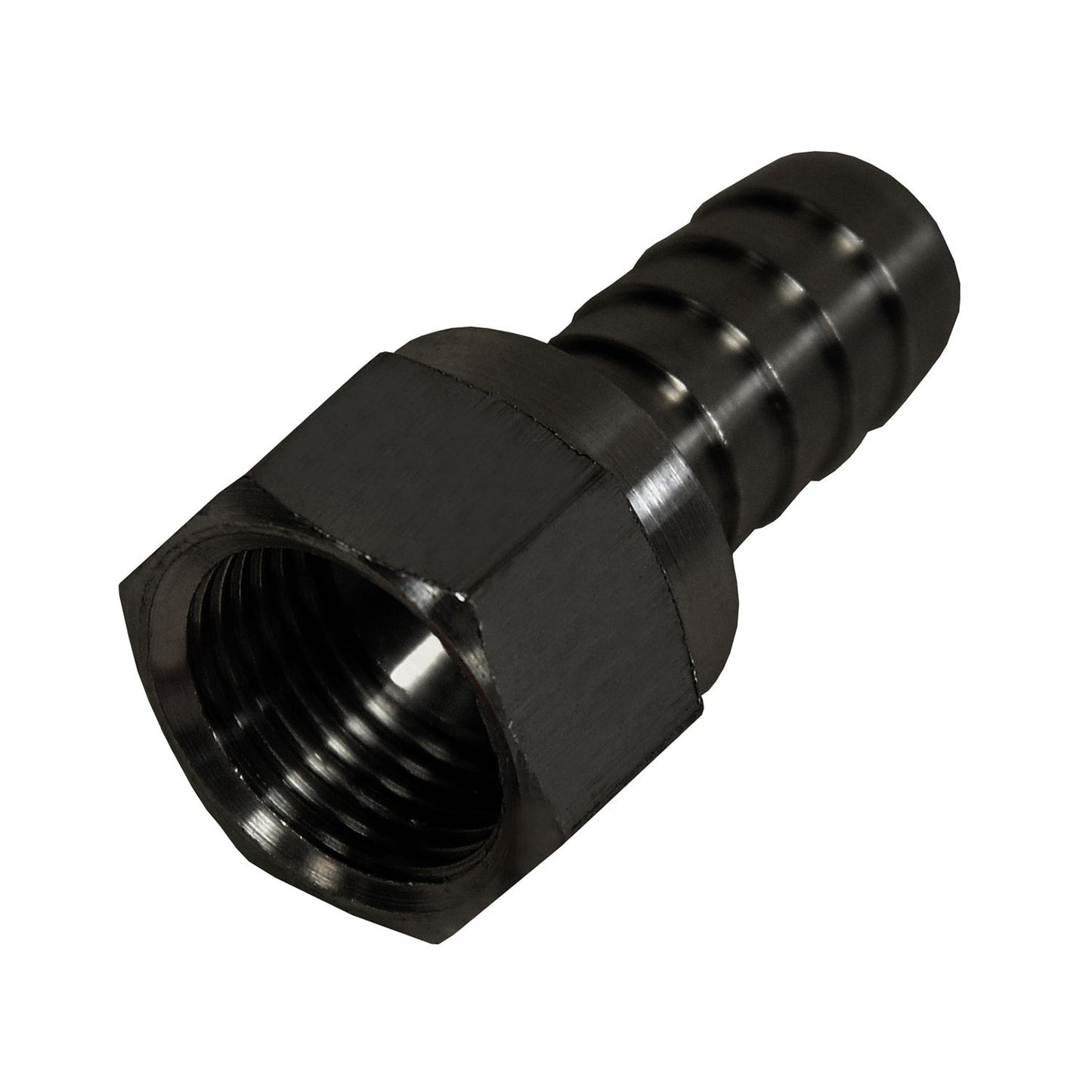 Derale '-8AN Female Swivel x 1/2" Barb Fitting, Each 98202