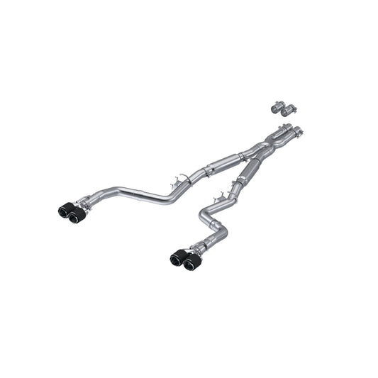 MBRP Exhaust 3in. Cat Back; Dual Rear; Quad Tips S71133CF