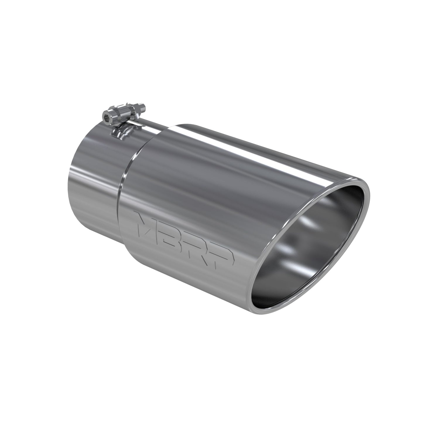 MBRP Exhaust Tip; 6in. O.D. Angled Rolled End 5in. inlet 12in. length; T304 T5075