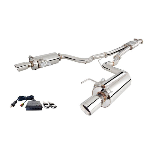 XFORCE Ford Mustang GT 2015- Twin 3" Stainless Steel Cat-Back Exhaust System With Round Varex Mufflers; Exhaust System Kit ES-FM15-VMK-CBS