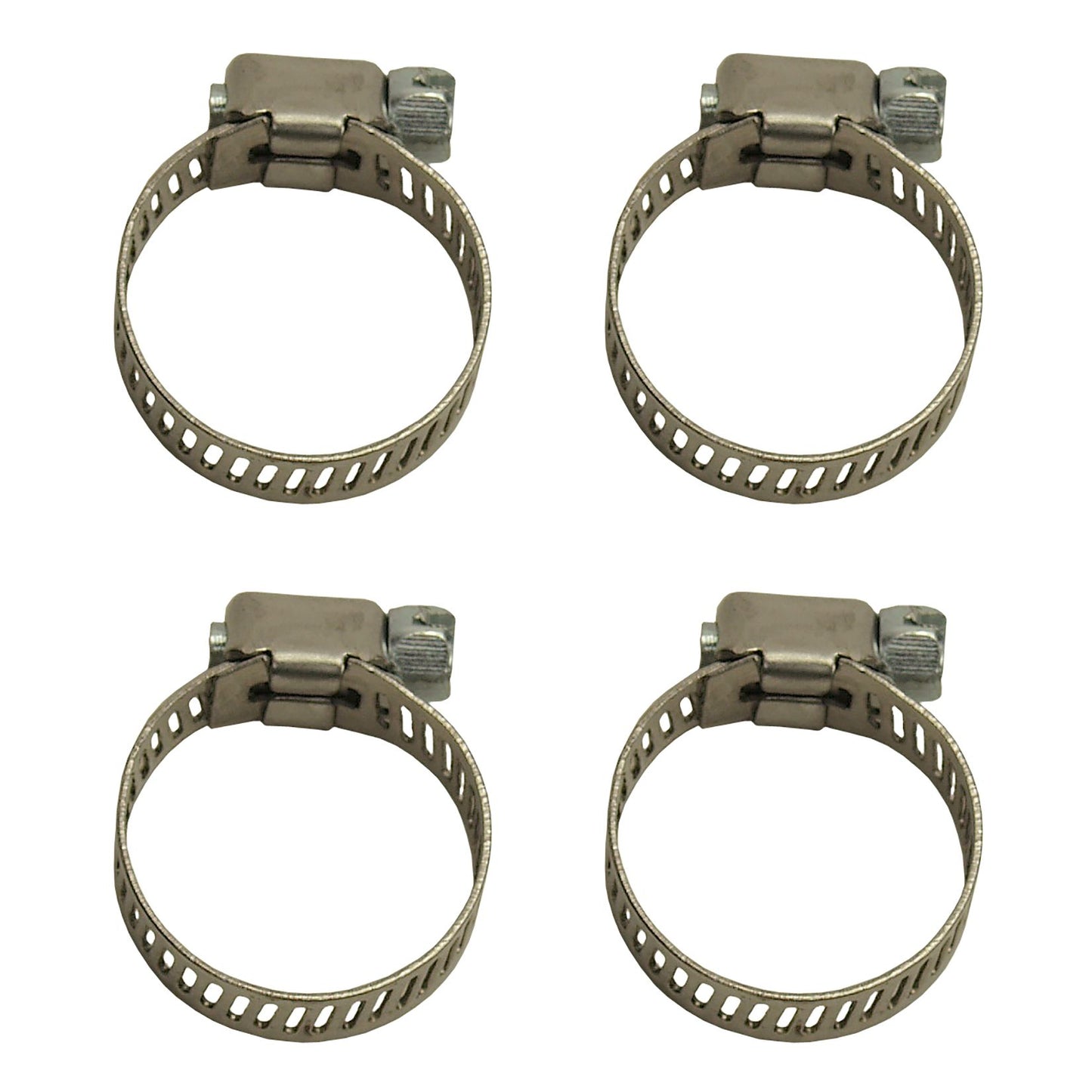 Derale Stainless Steel Worm Gear 5/16" Band 4 Piece Hose Clamp Set 13008