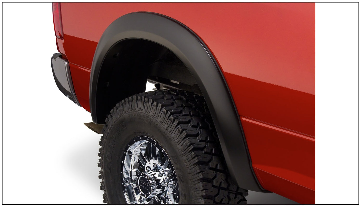 Bushwacker 50014-02 Black Extend-A-Fender Style Smooth Finish Rear Fender Flares For 2002-2008 Dodge Ram 1500; 2003-2009 Ram 2500 3500