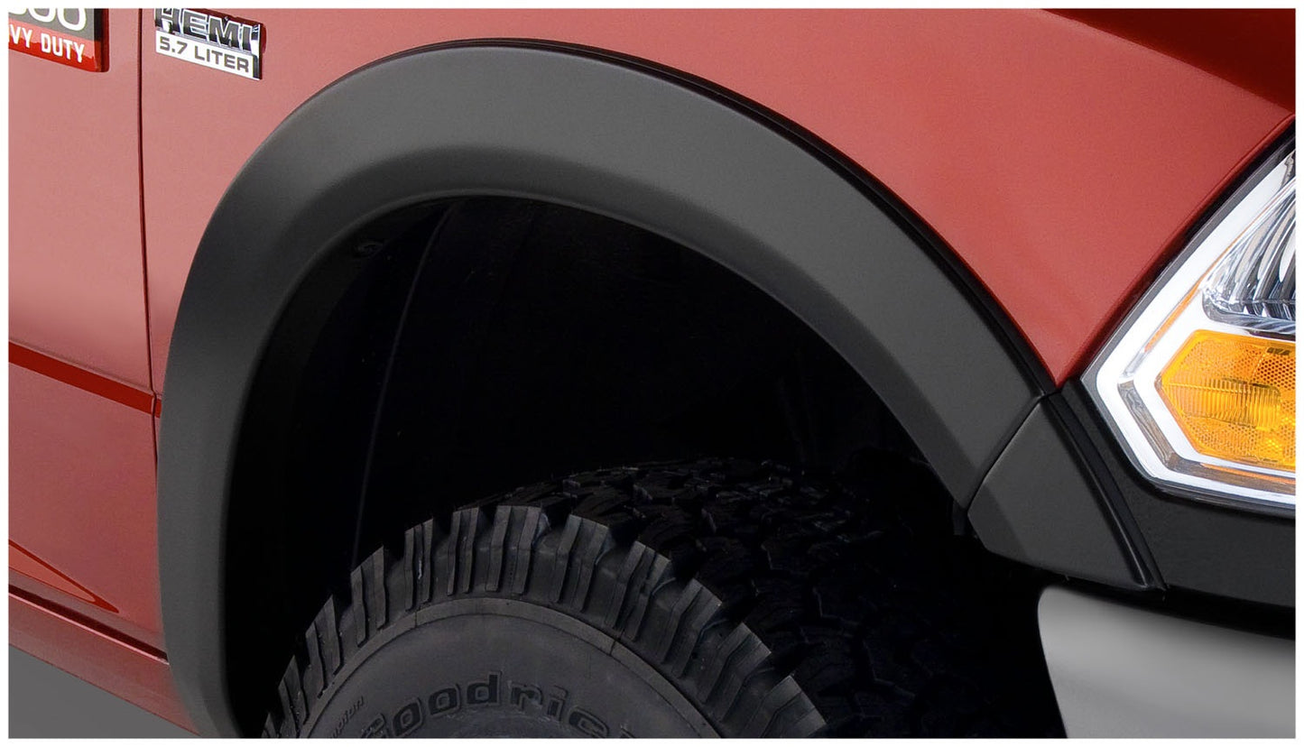Bushwacker 50043-02 Black OE-Style Smooth Finish Front Fender Flares For 2010-2018 Dodge Ram 2500 Ram 3500 (Excludes R/T)