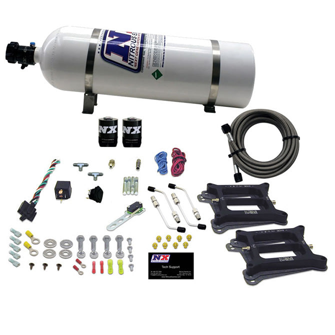 Nitrous Express DUAL 4150/ALCOHOL (100-200-300-400-500HP) WITH 15LB BOTTLE NX-50245-15
